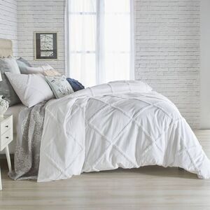 Peri Home -  2pc Twin Chenille Lattice Comforter Set  White